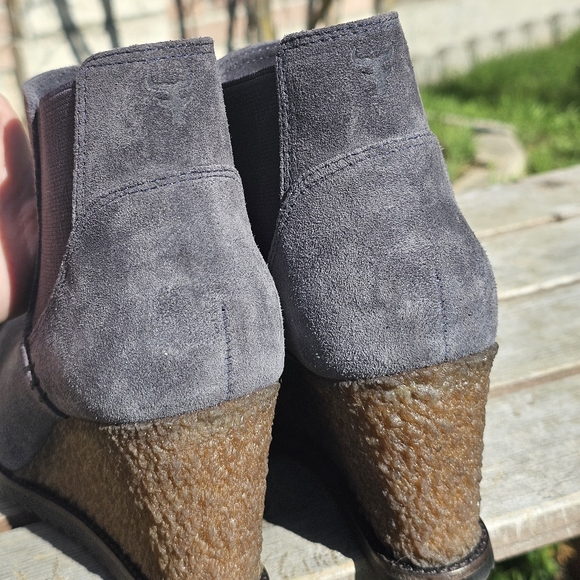 Trask Tatum wedge bootie in indigo suede - Picture 7 of 9